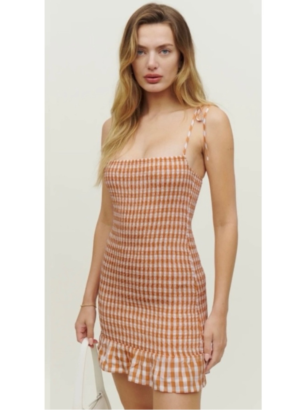 Reformation Gemini Gingham Mini Dress New Large